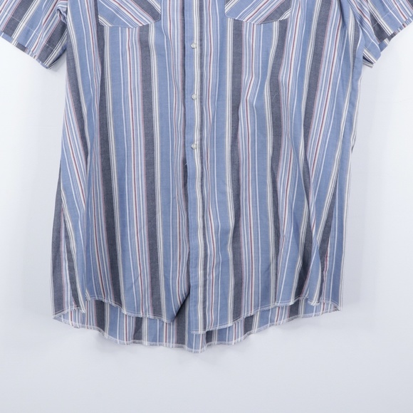 80s Mens XL Double Pocket Pearl Snap Western Shirt - Picture 3 of 14